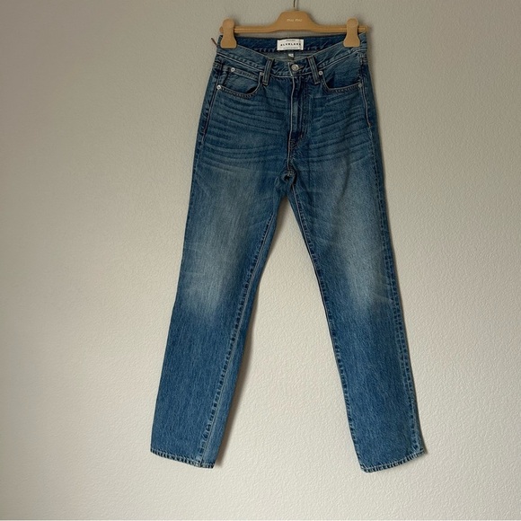 NWT SLVRLAKE Sophie Long mid-rise straight-leg organic jeans in Forget Me Not - Picture 3 of 8